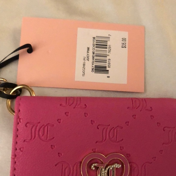 Juicy Couture Juicy Pink Faux Leather Only You And Me Card Case Key Fob NWT - Picture 14 of 16